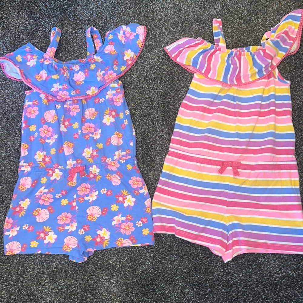 2 new w/o tags girls rompers